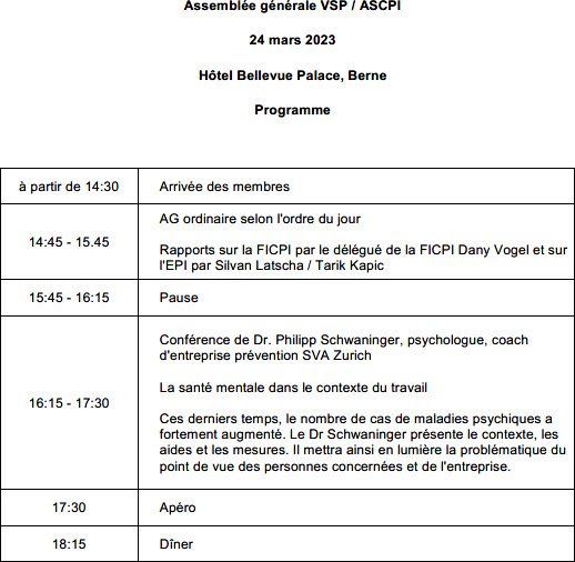 Programme AG2023